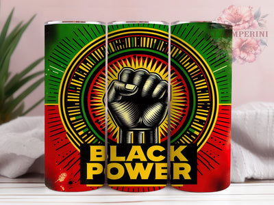 Black Power Fist Tumbler, Pan-African Flag Wrap, Cultural Heritage Cup, 20oz Sublimation Wrap, Afrocentric Pride Tumbler, Liberation Empowerment Cup, Strong Black Identity Wrap Sublimation Li Zamperini 