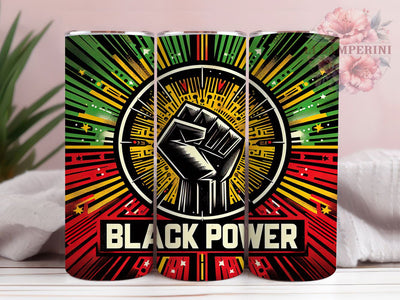 Black Power Fist Tumbler, Pan-African Flag Wrap, Cultural Heritage Cup, 20oz Sublimation Wrap, Afrocentric Pride Tumbler, Liberation Empowerment Cup, Strong Black Identity Wrap Sublimation Li Zamperini 