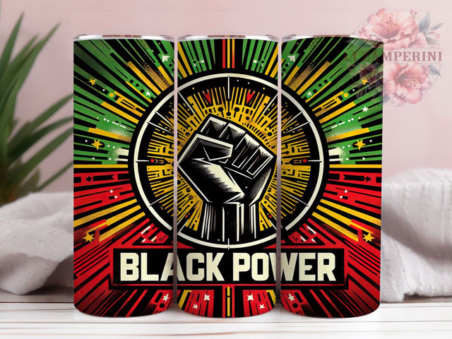 Black Power Fist Tumbler, Pan-African Flag Wrap, Cultural Heritage Cup, 20oz Sublimation Wrap, Afrocentric Pride Tumbler, Liberation Empowerment Cup, Strong Black Identity Wrap Sublimation Li Zamperini 