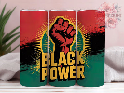 Black Power Fist Tumbler, Pan-African Flag Wrap, Cultural Heritage Cup, 20oz Sublimation Wrap, Afrocentric Pride Tumbler, Liberation Empowerment Cup, Strong Black Identity Wrap Sublimation Li Zamperini 