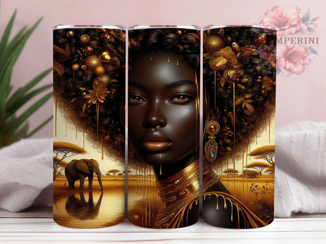 Black Queen 20oz Tumbler Wrap, African American Tumbler, 20oz Tumbler Wrap, Sublimation Tumbler, Black Girl Magic, Melanin Queen, Custom Tumbler Design Sublimation Li Zamperini 