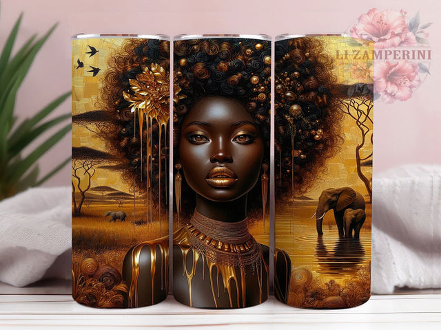 Black Queen 20oz Tumbler Wrap, African American Tumbler, 20oz Tumbler Wrap, Sublimation Tumbler, Black Girl Magic, Melanin Queen, Custom Tumbler Design Sublimation Li Zamperini 