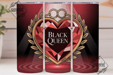 Black Queen 20oz Tumbler Wrap Sublimation sassyprint 
