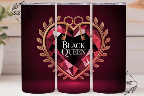 Black Queen 20oz Tumbler Wrap Sublimation sassyprint 