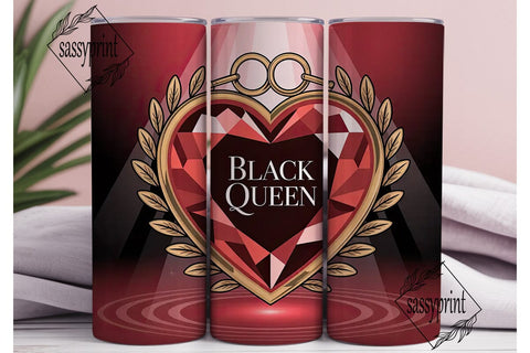 Black Queen 20oz Tumbler Wrap Sublimation sassyprint 