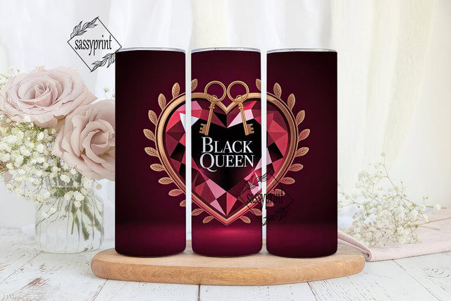 Black Queen 20oz Tumbler Wrap Sublimation sassyprint 