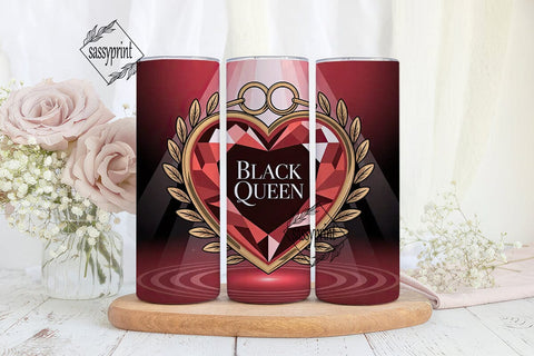 Black Queen 20oz Tumbler Wrap Sublimation sassyprint 