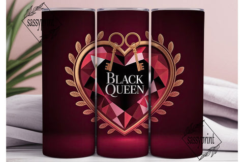 Black Queen 20oz Tumbler Wrap Sublimation sassyprint 