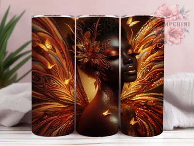 Black Queen Afro Butterfly Tumbler Wrap, Afro Woman, Butterfly Theme, Empowerment Style, Melanin Pride, Bold Wrap, Sublimation Design Sublimation Li Zamperini 