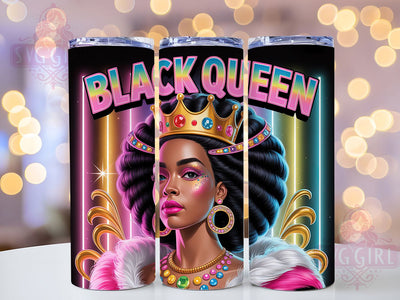 Black Queen Afro Pride Tumbler, Black Woman, Afrocentric Art, Empowerment Theme, Cultural Pride, 20Oz Tumbler, Sublimation Wrap Sublimation SvggirlplusArt 