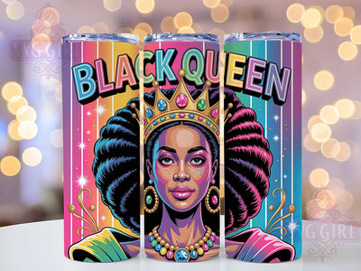 Black Queen Afro Pride Tumbler, Black Woman, Afrocentric Art, Empowerment Theme, Cultural Pride, 20Oz Tumbler, Sublimation Wrap Sublimation SvggirlplusArt 