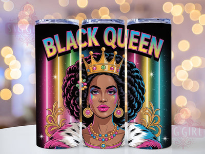 Black Queen Afro Pride Tumbler, Black Woman, Afrocentric Art, Empowerment Theme, Cultural Pride, 20Oz Tumbler, Sublimation Wrap Sublimation SvggirlplusArt 