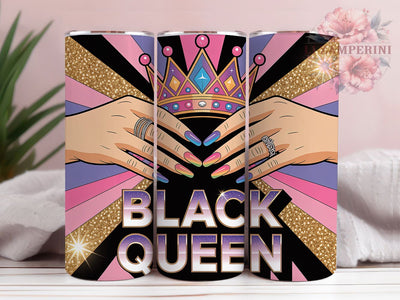 Black Queen Afrocentric Empowerment Tumbler Wrap, Afrocentric Theme, Melanin Pride, Empowerment Style, Bold Wrap, Cultural Design, Sublimation Design Sublimation Li Zamperini 