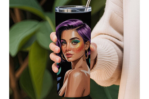 Black Queen Butterfly 20oz Tumbler Wrap Sublimation DesignSVG 