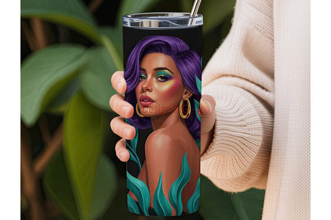 Black Queen Butterfly 20oz Tumbler Wrap Sublimation DesignSVG 