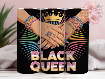 Black Queen Empowering Tumbler, Afrocentric Sublimation Design, Empowering Queen Art, 20oz Queen Tumbler, Whimsical Afro Mug, Stylish Queen Cup, Bold Black Queen Wrap Sublimation Li Zamperini 