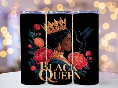 Black Queen Empowerment 20oz Tumbler, Black Women Tumbler, 20oz Sublimation Wrap, Empowerment Drinkware, Afrocentric Cup, Powerful Black Women Design, Inspirational Tumbler Sublimation SvggirlplusArt 
