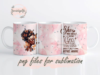 Black Queen Faith Bible Digital Design Download Mug Wrap Design, Mug Design PNG Sublimation PrintingLife 