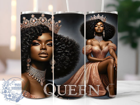 Black Queen Inspirational Affirmation Tumbler, 20oz Sublimation Wrap, Affirmation Cup, Empowering Gifts for Women, African American Inspirational Tumbler, Motivational Drinkware Sublimation ToriDesigns 