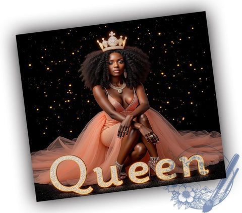 Black Queen Inspirational Affirmation Tumbler, 20oz Sublimation Wrap, Affirmation Cup, Empowering Gifts for Women, African American Inspirational Tumbler, Motivational Drinkware Sublimation ToriDesigns 