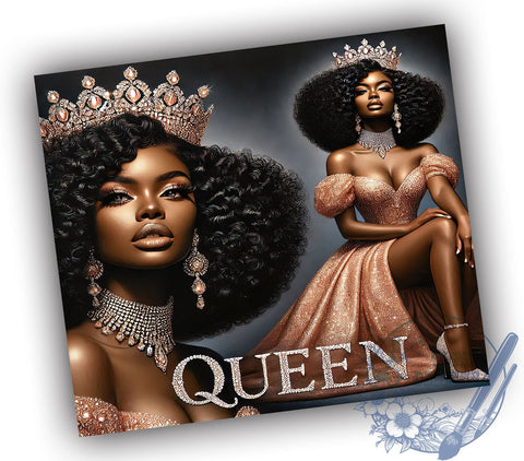 Black Queen Inspirational Affirmation Tumbler, 20oz Sublimation Wrap, Affirmation Cup, Empowering Gifts for Women, African American Inspirational Tumbler, Motivational Drinkware Sublimation ToriDesigns 