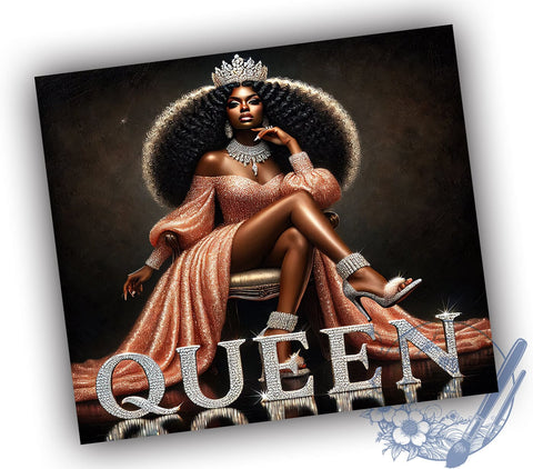 Black Queen Inspirational Affirmation Tumbler, 20oz Sublimation Wrap, Affirmation Cup, Empowering Gifts for Women, African American Inspirational Tumbler, Motivational Drinkware Sublimation ToriDesigns 