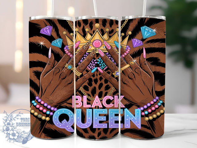 Black Queen Magic 20oz Tumbler, Black Girl Magic Design, 20oz Sublimation Wrap, Empowerment Tumbler, Afrocentric Drinkware, Black Beauty Cup, Powerful Black Women Sublimation ToriDesigns 