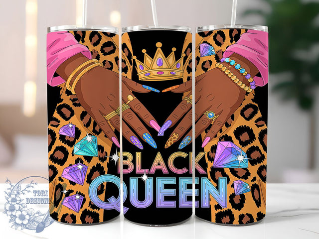 Black Queen Magic 20oz Tumbler, Black Girl Magic Design, 20oz Sublimation Wrap, Empowerment Tumbler, Afrocentric Drinkware, Black Beauty Cup, Powerful Black Women Sublimation ToriDesigns 
