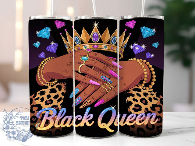 Black Queen Magic 20oz Tumbler, Black Girl Magic Design, 20oz Sublimation Wrap, Empowerment Tumbler, Afrocentric Drinkware, Black Beauty Cup, Powerful Black Women Sublimation ToriDesigns 