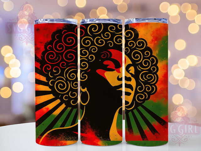 Black Queen Melanin Pride BHM Tumbler Wrap, Black History Month Design, 20oz Black Woman Tumbler, Melanin Queen Sublimation, African American Pride Wrap, BHM Tumbler Design Sublimation SvggirlplusArt 