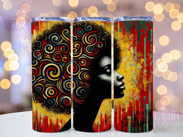 Black Queen Melanin Pride BHM Tumbler Wrap, Black History Month Design, 20oz Black Woman Tumbler, Melanin Queen Sublimation, African American Pride Wrap, BHM Tumbler Design Sublimation SvggirlplusArt 