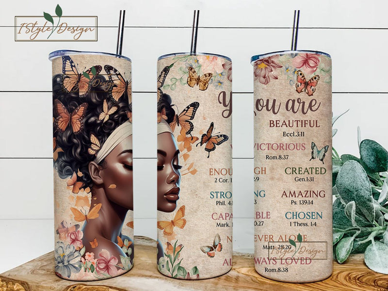Black Queen Tumbler Gifts for Women Travel Cup with Lid 20oz Thermos Stainless Steel Insulated Coffee Mug African Sublimation iStyleDesign 