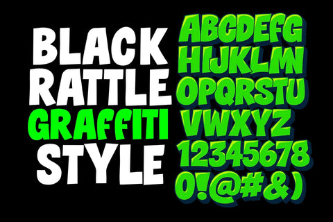Black Rattle | Display Graffiti Bold Typeface Font Mozzatype 
