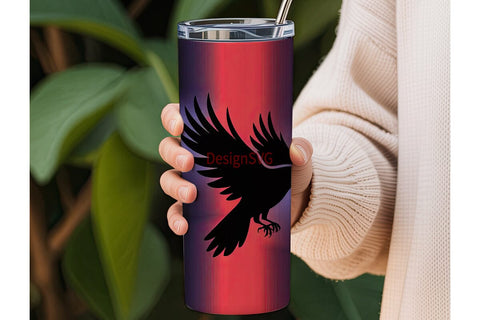 Black & Red Gradient Tumbler Wrap Sublimation DesignSVG 