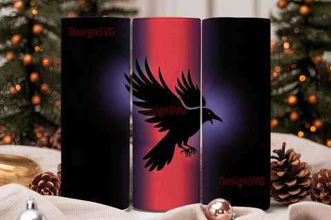 Black & Red Gradient Tumbler Wrap Sublimation DesignSVG 