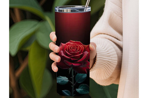 Black & Red Gradient Tumbler Wrap Sublimation DesignSVG 