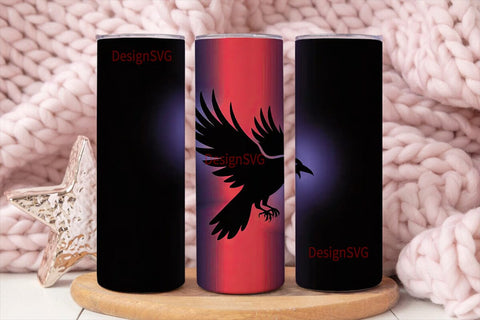 Black & Red Gradient Tumbler Wrap Sublimation DesignSVG 