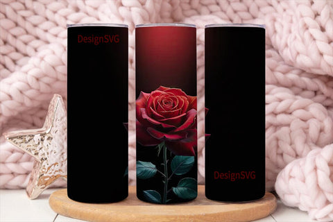 Black & Red Gradient Tumbler Wrap Sublimation DesignSVG 