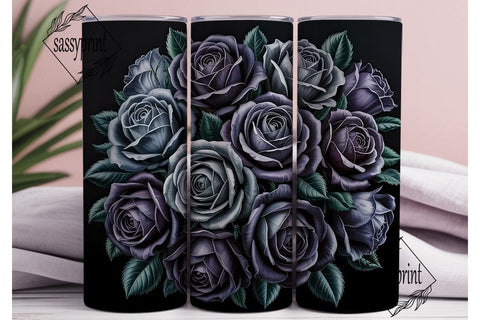 Black Rose 20oz Tumbler Wrap Sublimation sassyprint 