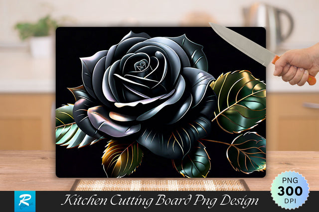 Black Rose Cutting Board Sublimation Regulrcrative 