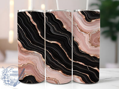 Black Rose Gold Marble 20oz Tumbler, Black rose gold, Marble tumbler wrap, 20oz skinny tumbler, Rose gold marble, Sublimation tumbler wrap, Glam marble design, Black marble print Sublimation ToriDesigns 