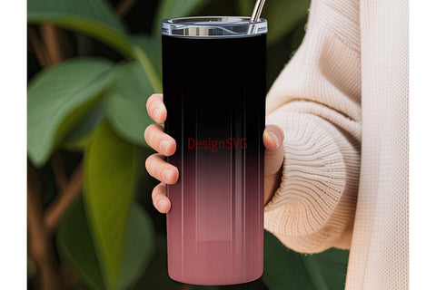 Black Rose Pink Ombre 20oz Tumbler Sublimation DesignSVG 