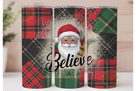Black Santa Believe Christmas Tumbler Sublimation PixelChick 