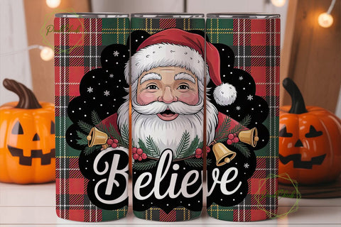 Black Santa Believe Christmas Tumbler Sublimation PixelChick 