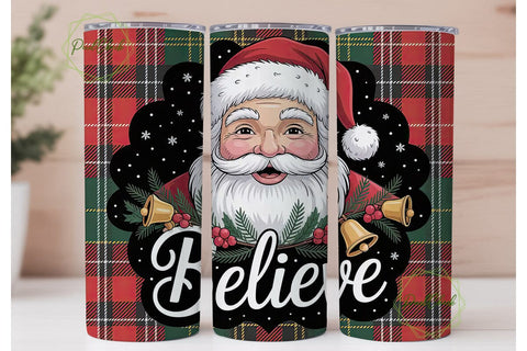 Black Santa Believe Christmas Tumbler Sublimation PixelChick 