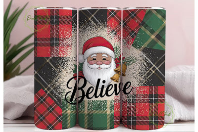 Black Santa Believe Christmas Tumbler Sublimation PixelChick 