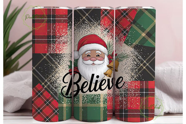 Black Santa Believe Christmas Tumbler Sublimation PixelChick 