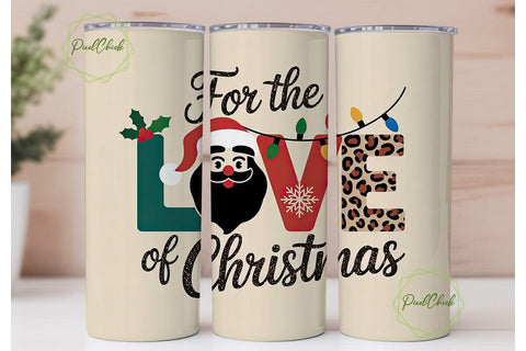 Black Santa Christmas LOVE 20oz Tumbler Sublimation PixelChick 