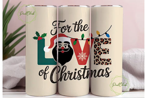 Black Santa Christmas LOVE 20oz Tumbler Sublimation PixelChick 