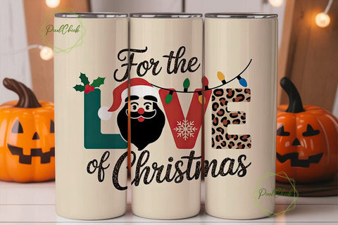 Black Santa Christmas LOVE 20oz Tumbler Sublimation PixelChick 